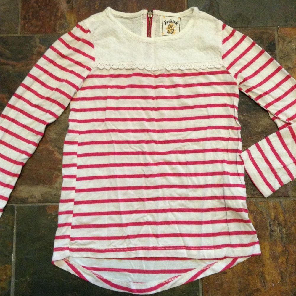POCKIE K soft modal striped long sleeved tee 6 6x